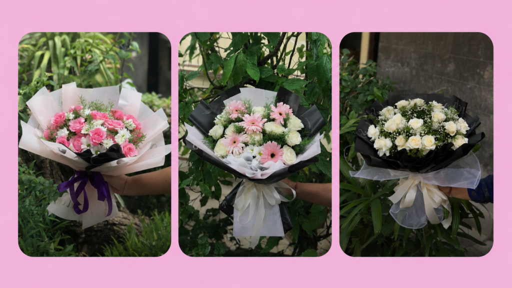 Selain tampil cantik dan estetik, bouquet bunga dan cake juga sangat cocok dijadikan hadiah kekinian karena terlihat menarik saat diabadikan dalam foto maupun media sosial. Tidak heran jika trend ini semakin populer di kalangan anak muda, terutama untuk acara wisuda, ulang tahun, bridal shower, hingga anniversary. Cake dengan dekorasi minimalis dan bouquet bunga bernuansa pastel mampu menciptakan kesan elegan namun tetap simple. Hadiah seperti ini juga terasa lebih personal karena dapat disesuaikan dengan warna favorit atau tema acara yang diinginkan. Dengan sentuhan yang tepat, kombinasi cake dan bunga mampu membuat hari spesial menjadi lebih hangat dan tidak terlupakan.